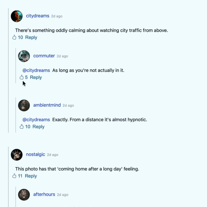 Comments and replies