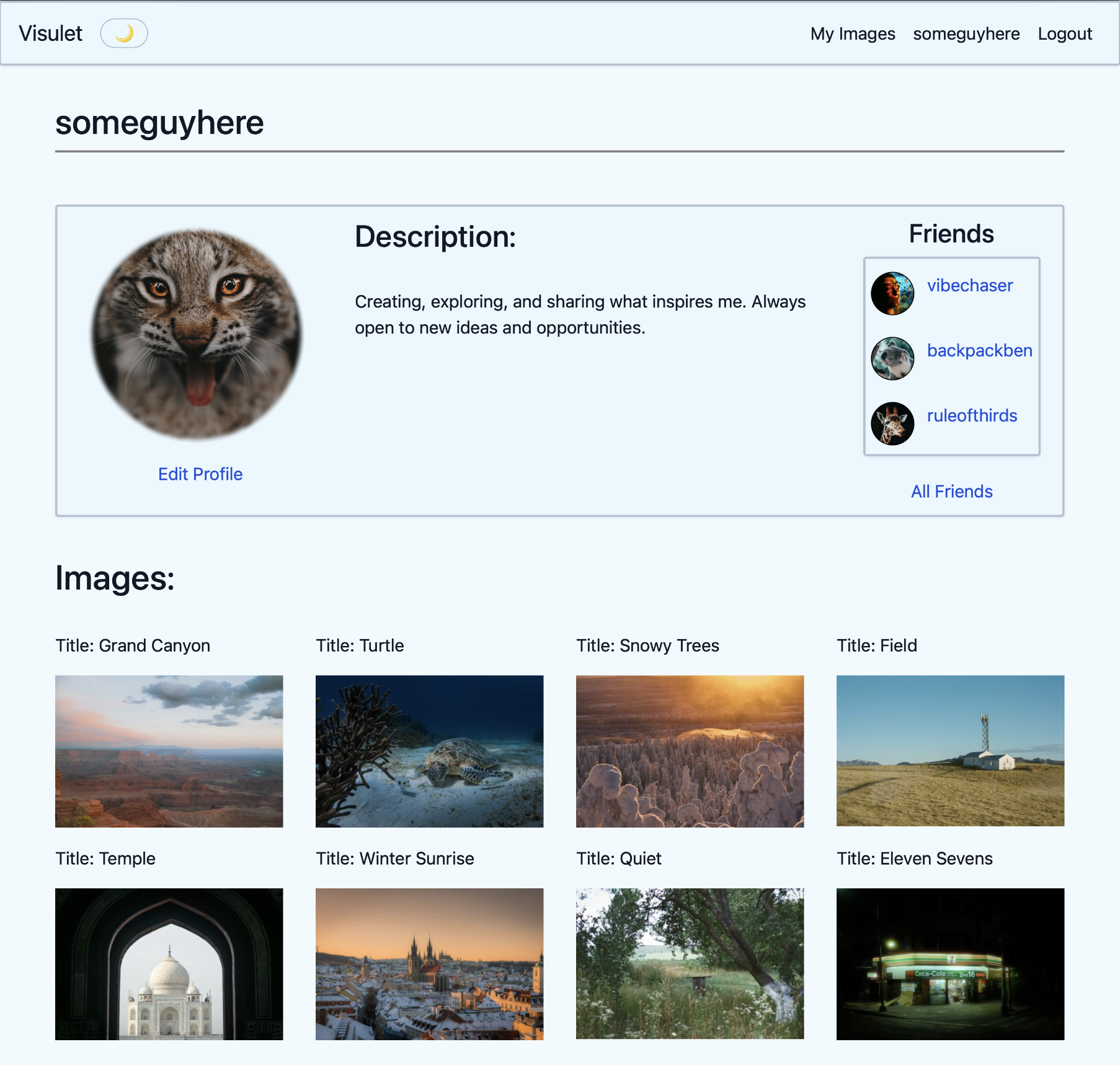 Profile page screenshot